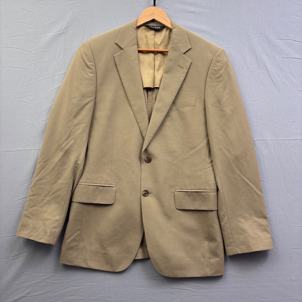 Jos A Bank Stays Cool Blazer Mens 38R Tan Khaki Wool Blend 2 Button Sport Coat